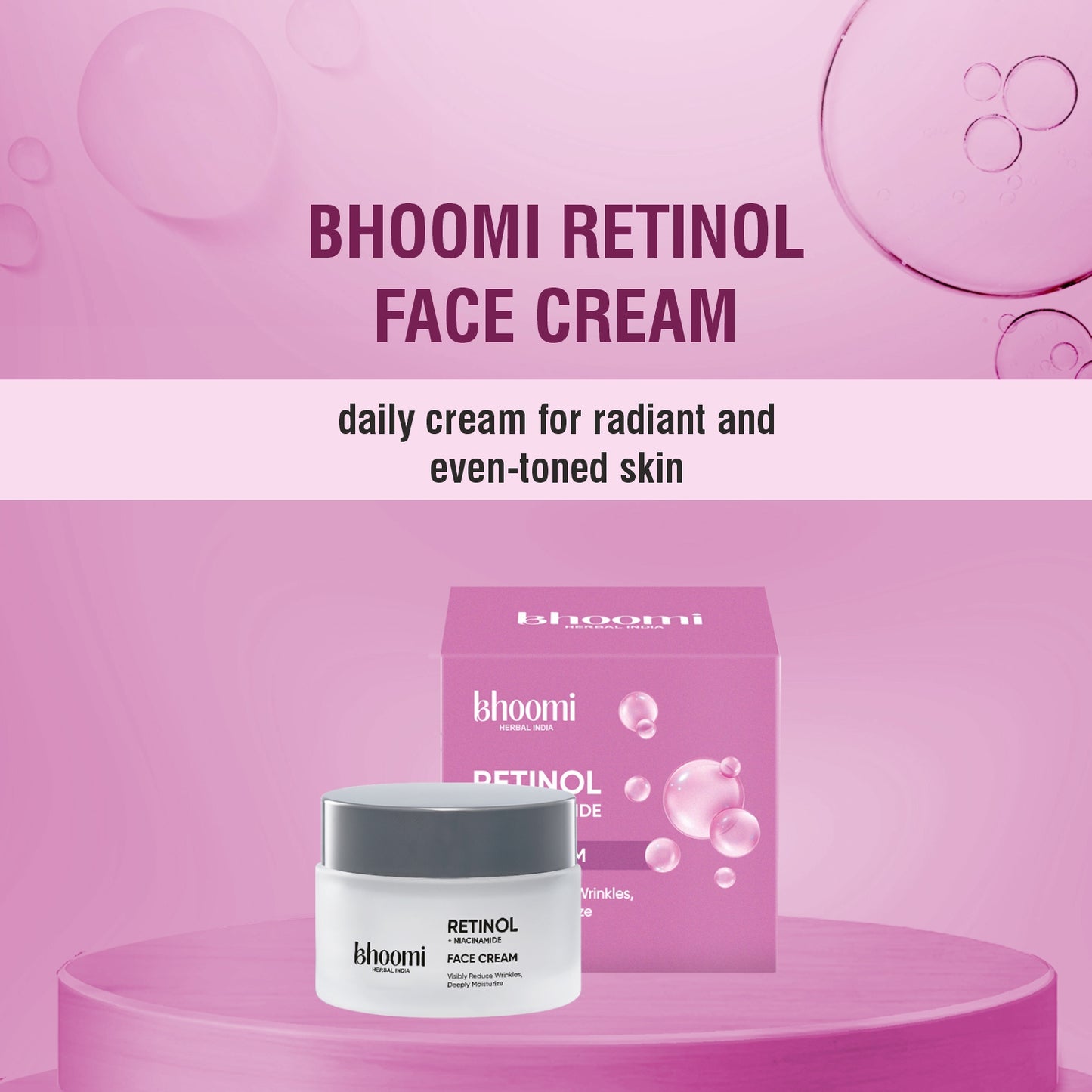 Bhoomi Herbal India Retinol + Niacinamide Face Cream (50gm)