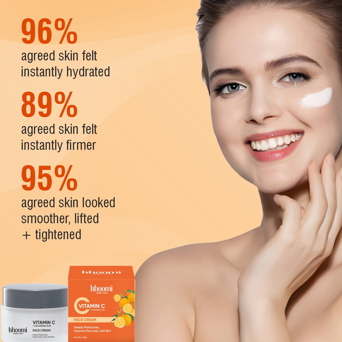 Bhoomi Herbal India Vitamin C + Hyaluronic Acid Face Cream (50gm)