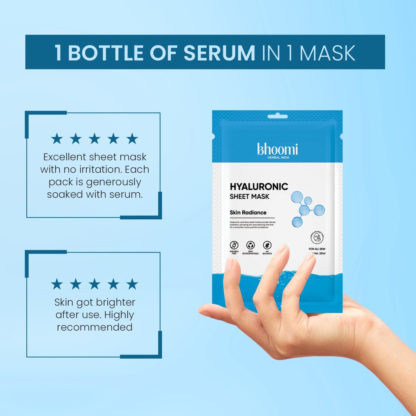 Bhoomi Herbal India Hyaluronic Sheet Mask (20 ml)