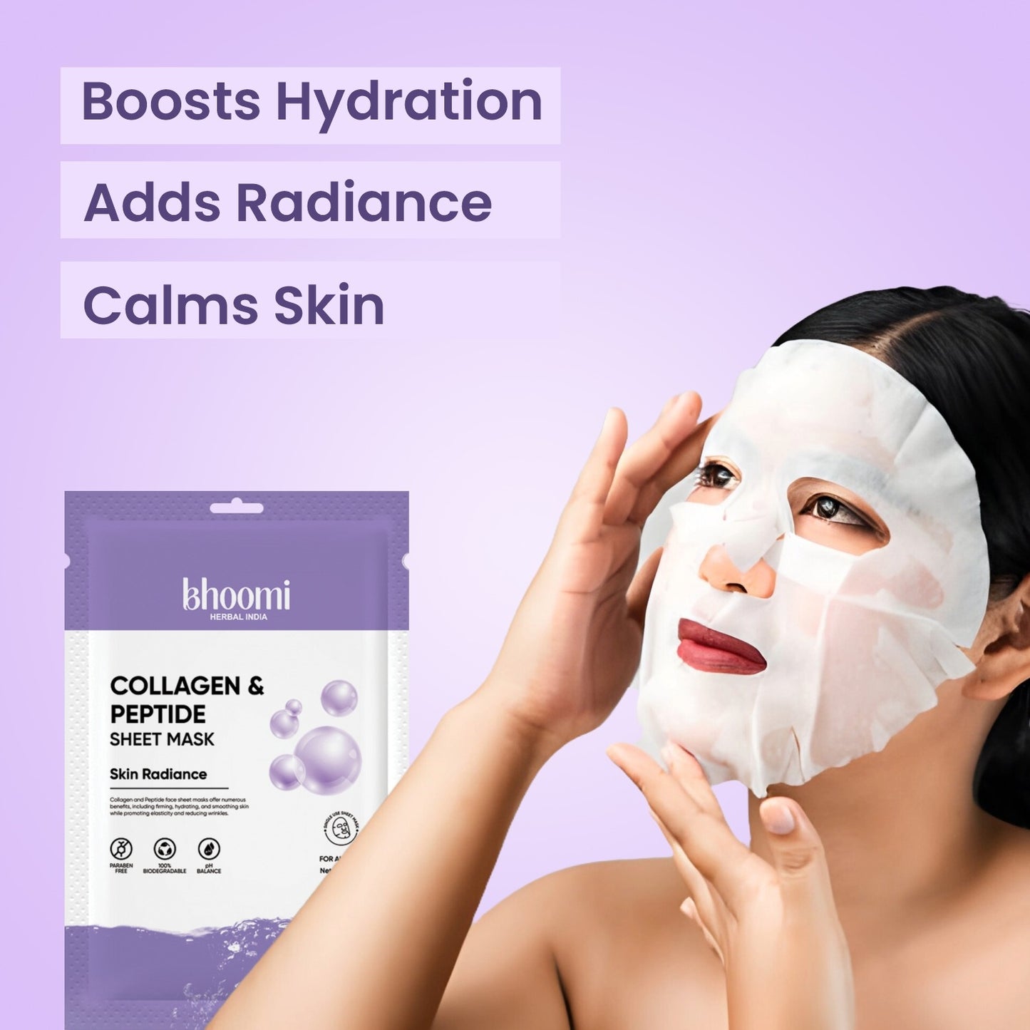 Bhoomi Herbal India Collagen and Peptide Sheet Mask (20 ml)