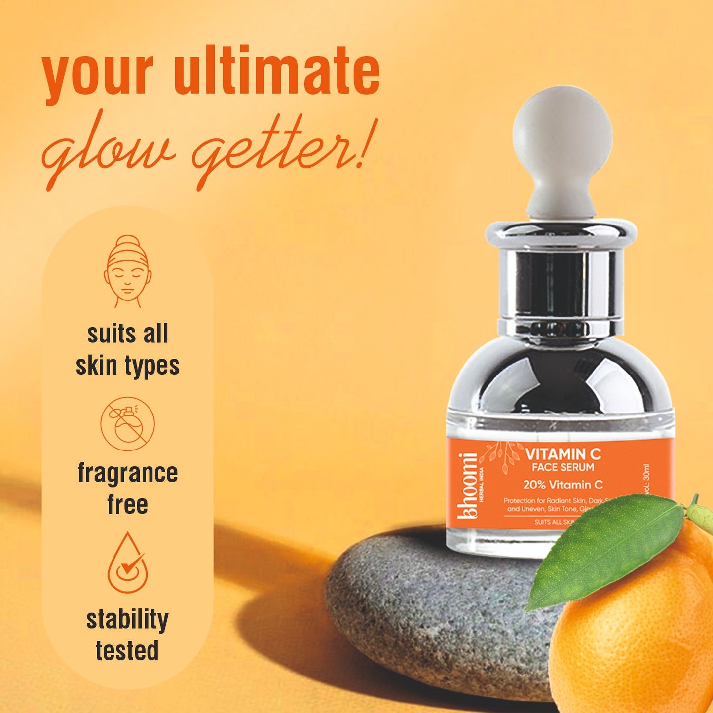 Bhoomi herbal India Vitamin C Face Serum (30 ml): 20% Vitamin C- Pack of 2