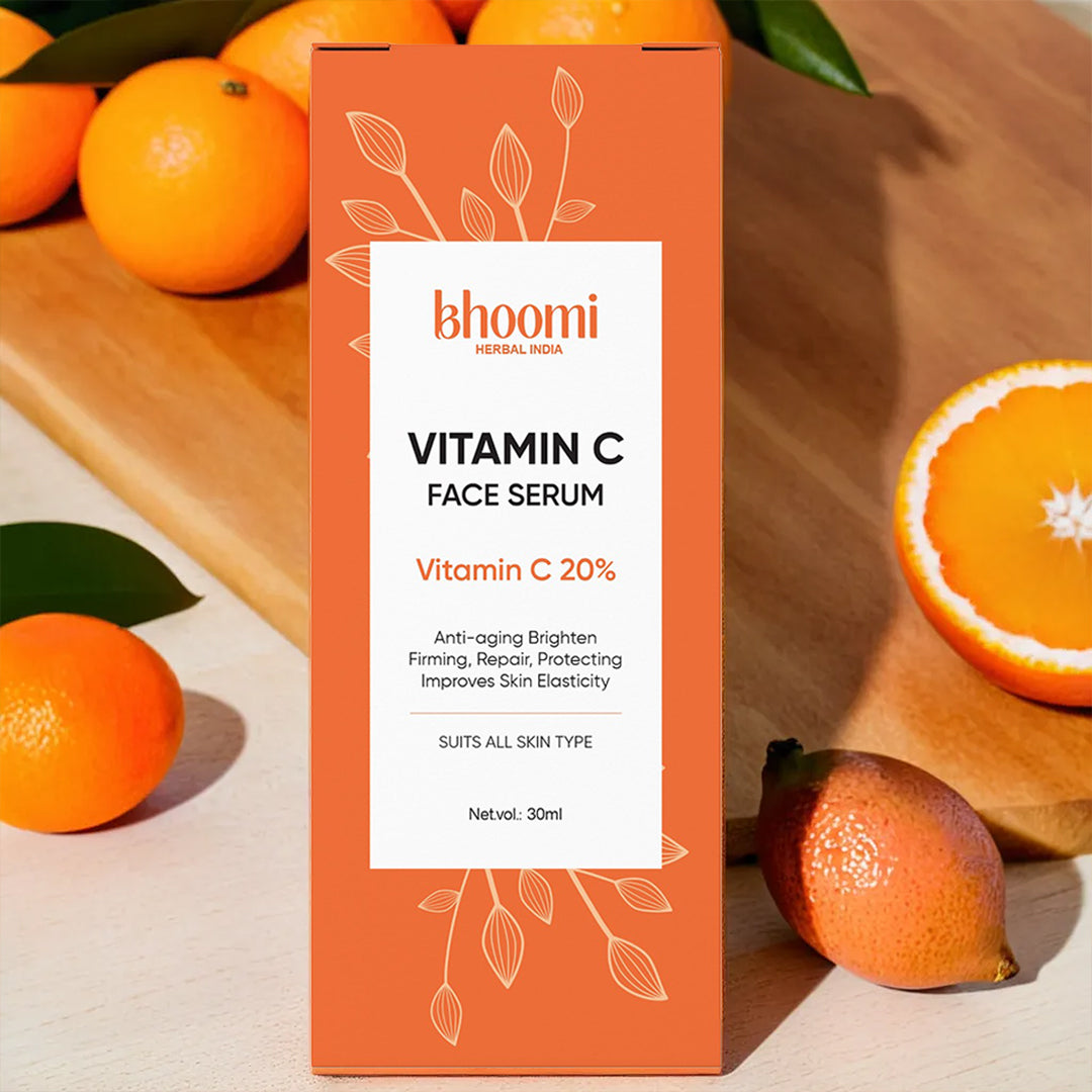 Bhoomi herbal India Vitamin C Face Serum (30 ml): 20% Vitamin C- Pack of 2