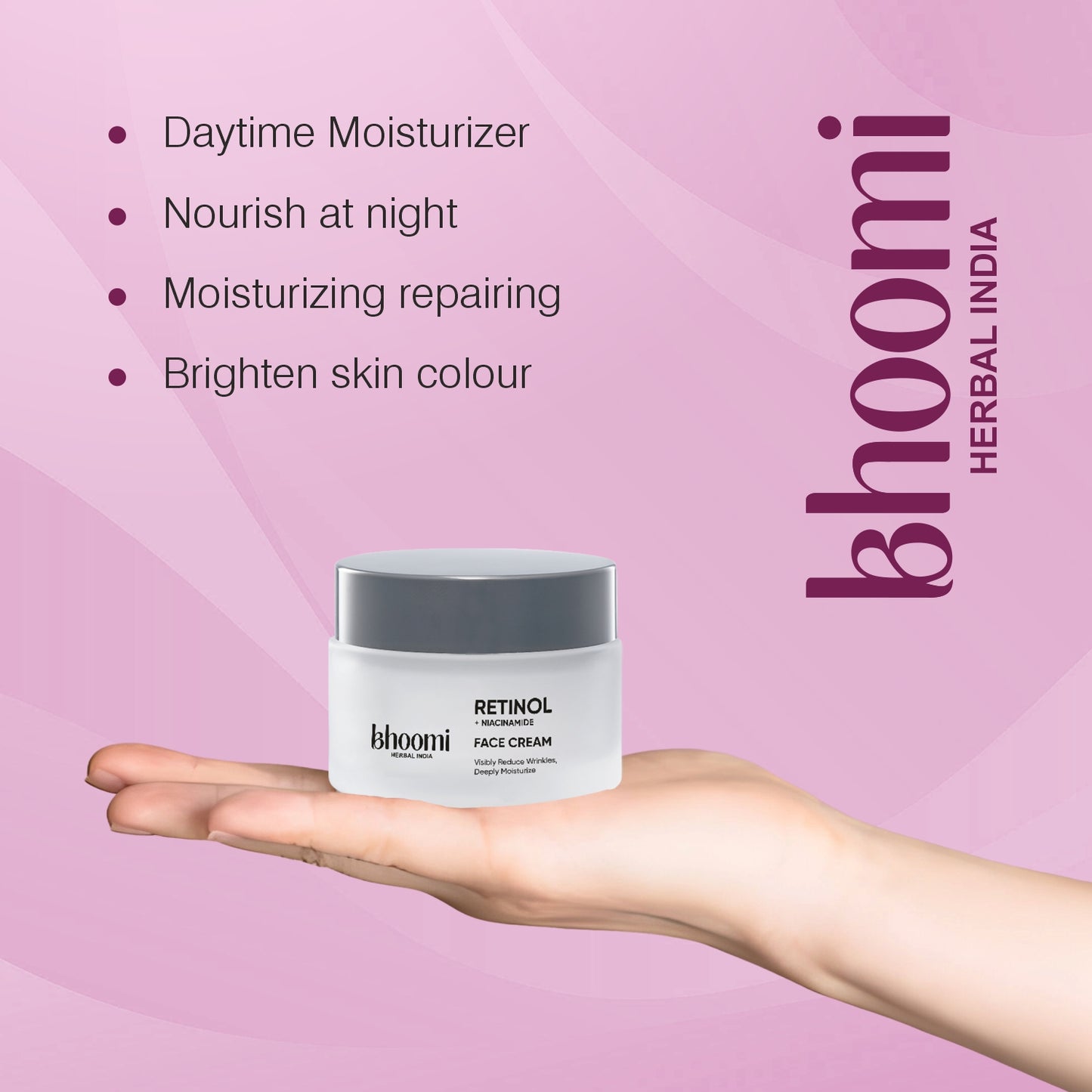 Bhoomi Herbal India Retinol + Niacinamide  Face Cream (50gm)- Pack of 1