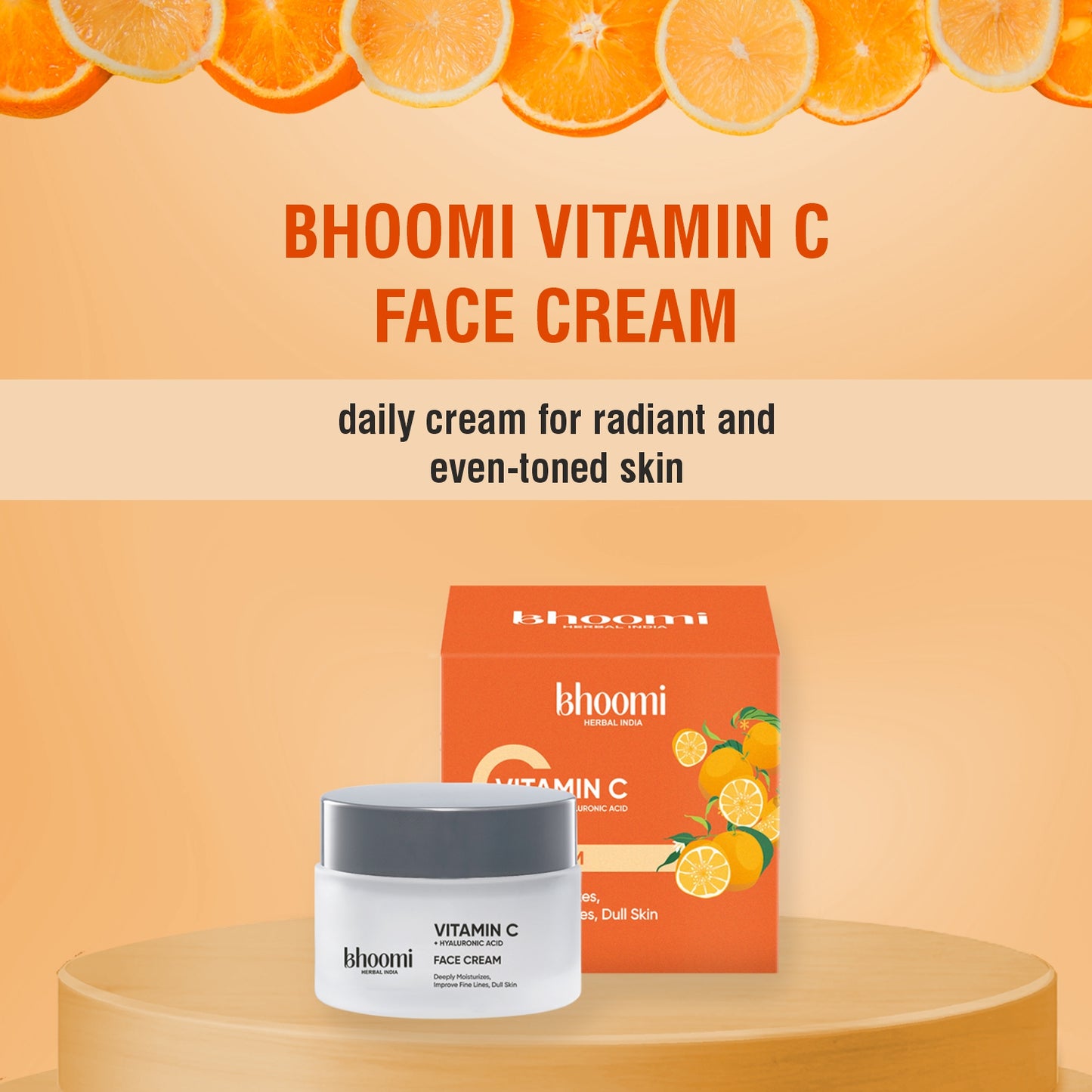 Bhoomi Herbal India Vitamin C + Hyaluronic Acid Face Cream (50gm)- Pack of 2