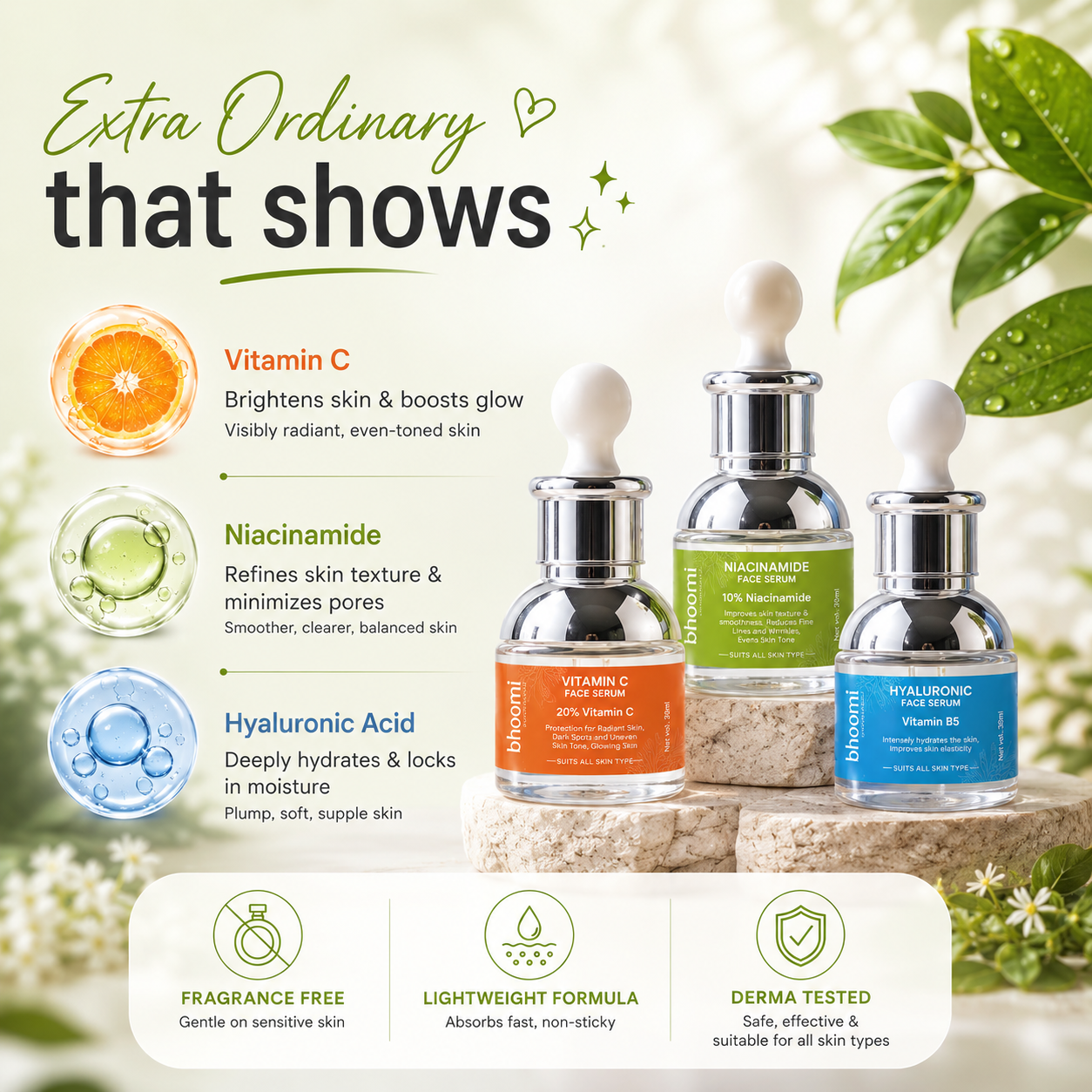 Pack of 3 different Face Serum