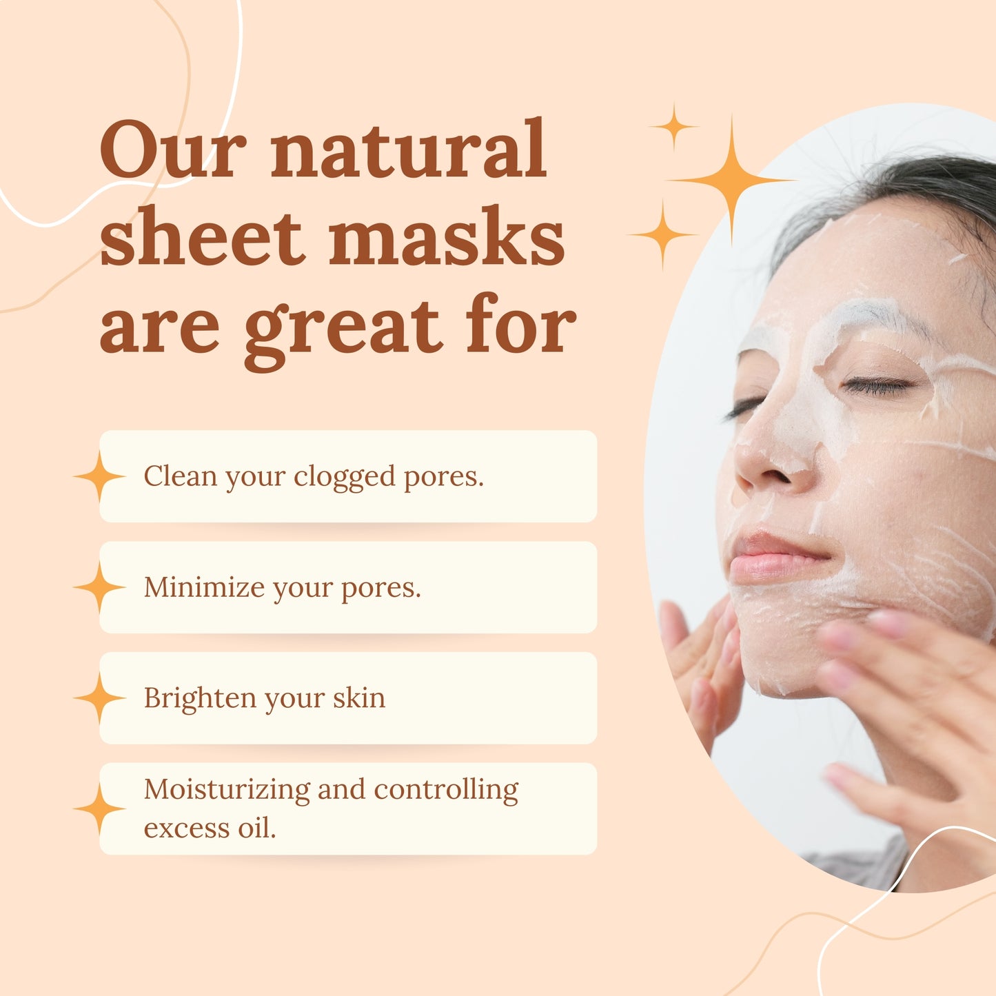 Pack of 10 Sheet Mask with different Flavor