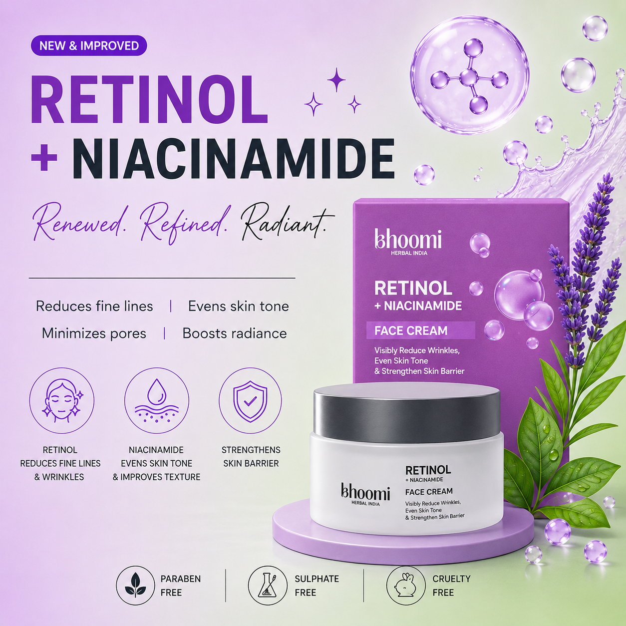 Bhoomi Herbal India Retinol + Niacinamide Face Cream (50gm) image 3