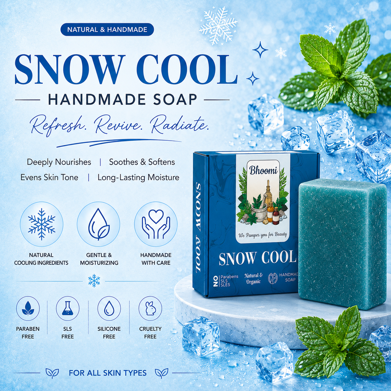 Bhoomi Herbal India Snow Cool Handmade Soap