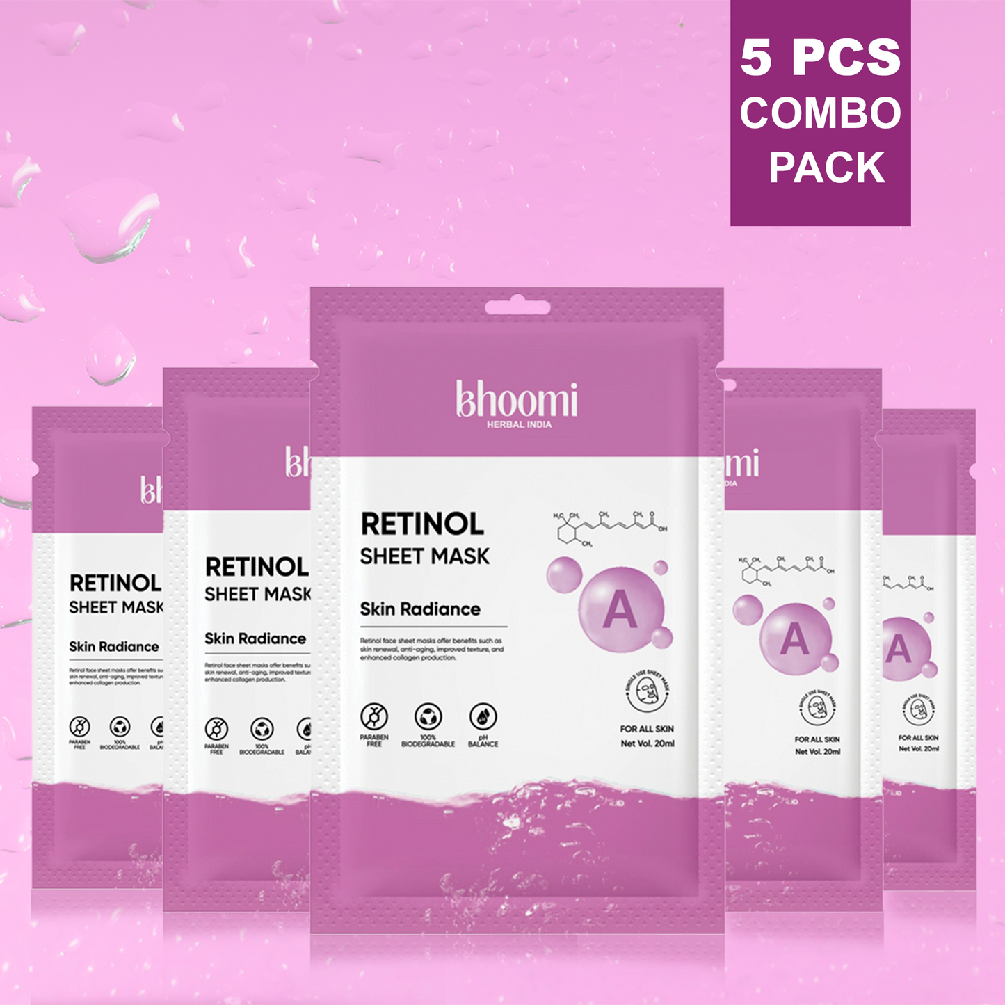 Bhoomi Herbal India Retinol Sheet Mask (20 ml)