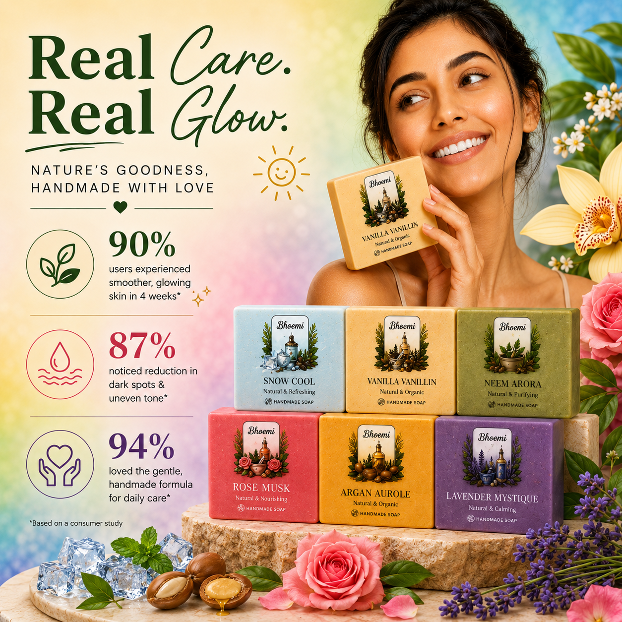 Pack of 6 Soaps with different flavor