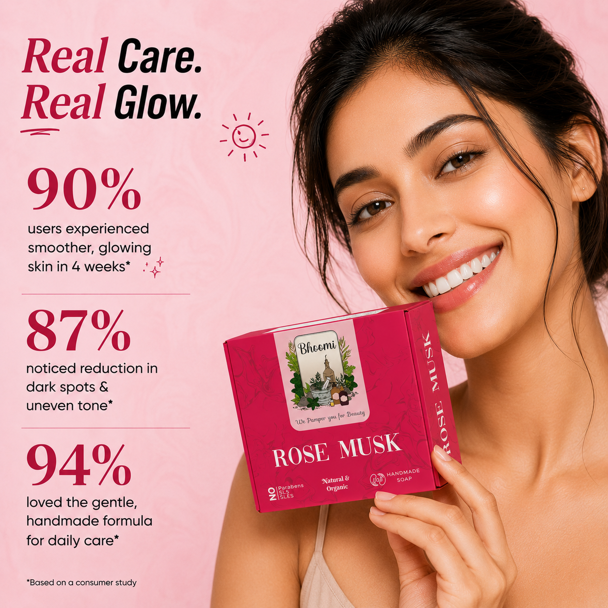Bhoomi Herbal India Rose Musk Handmade Soap