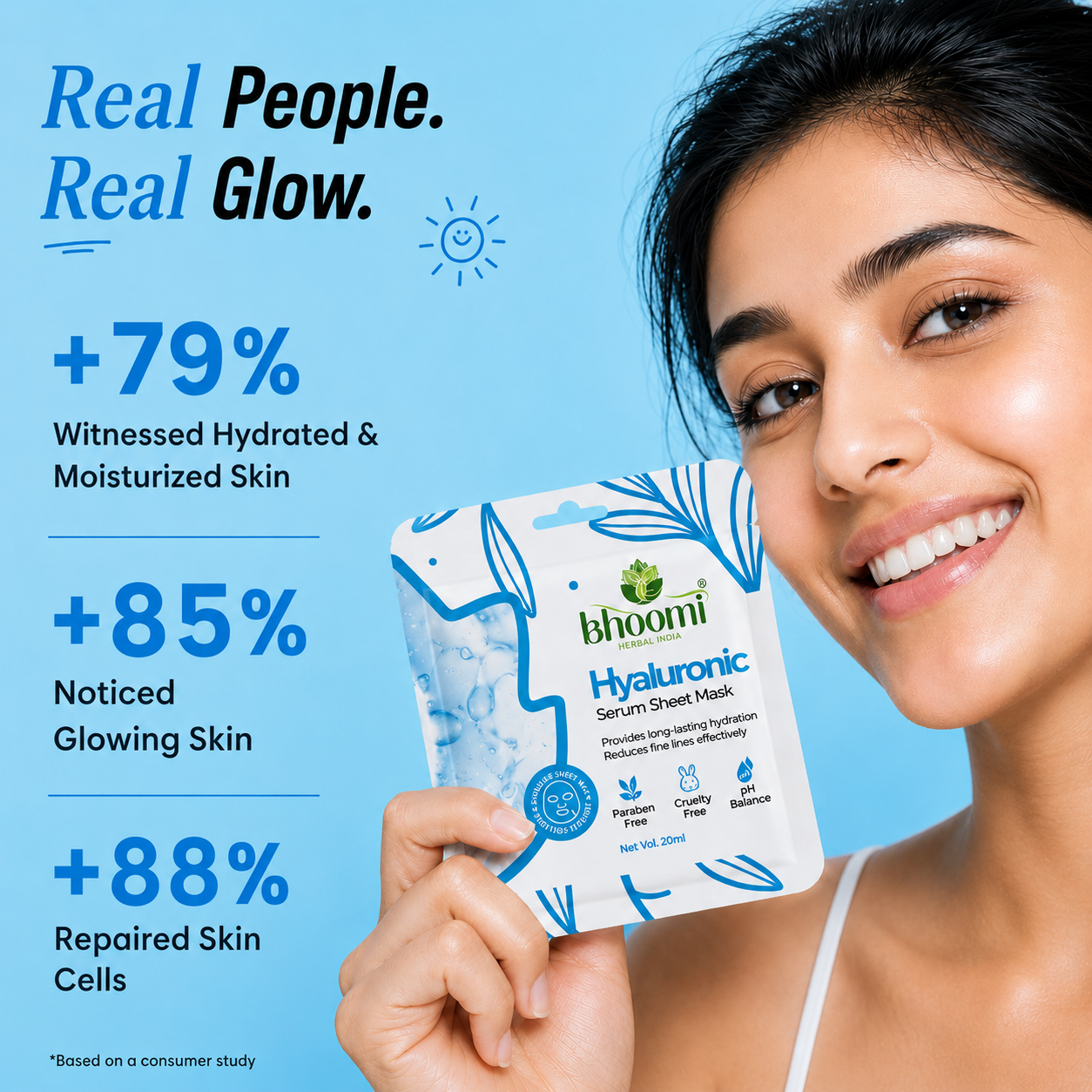 Bhoomi Herbal India Hyaluronic Serum Sheet Mask (20 ml)