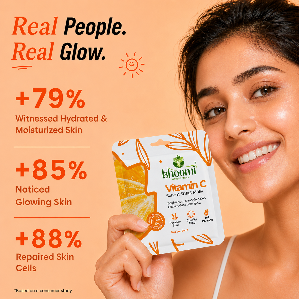 Bhoomi Herbal India Vitamin C Serum Sheet Mask (20 ml)