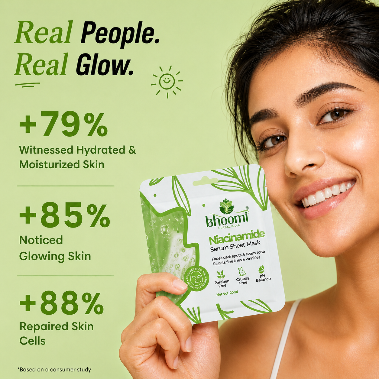 Bhoomi Herbal India Niacinamide Serum Sheet Mask (20 ml)