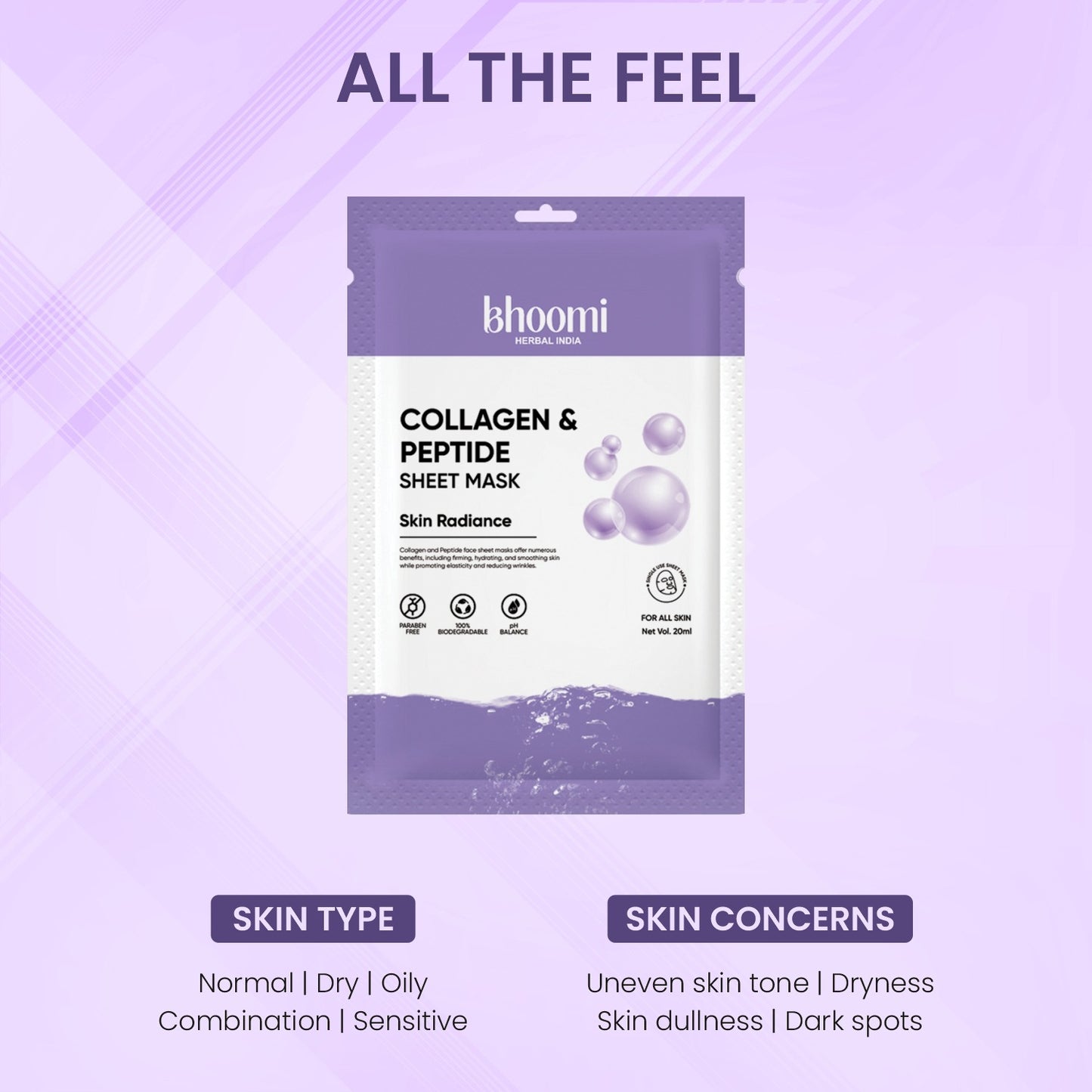Bhoomi Herbal India Collagen and Peptide Sheet Mask (20 ml)