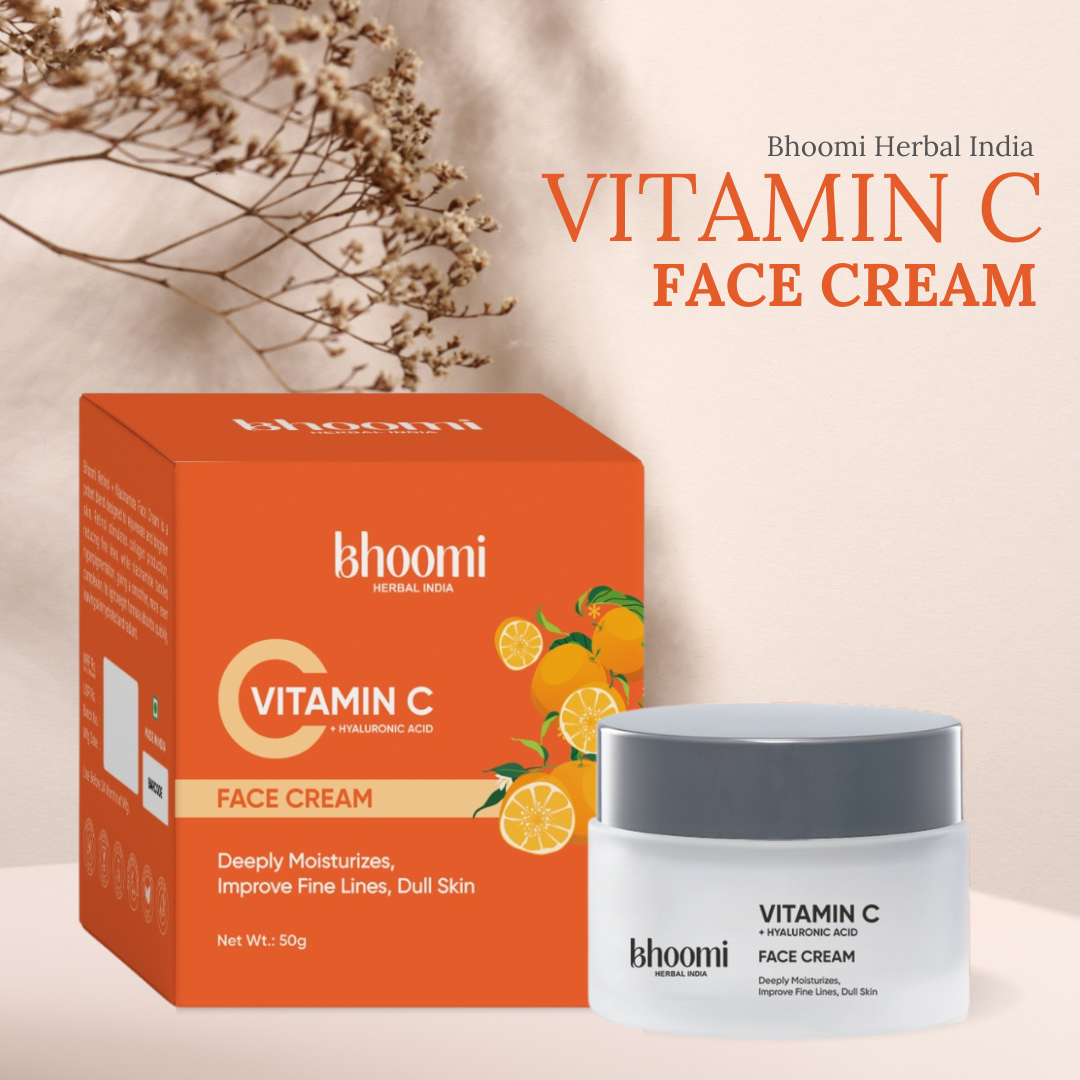 Bhoomi Herbal India Vitamin C + Hyaluronic Acid Face Cream (50gm)- Pack of 2