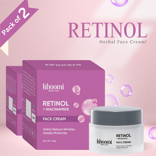 Bhoomi Herbal India Retinol + Niacinamide  Face Cream (50gm)- Pack of 2