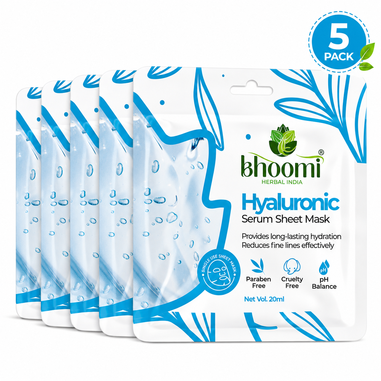 Bhoomi Herbal India Hyaluronic Serum Sheet Mask (20 ml)