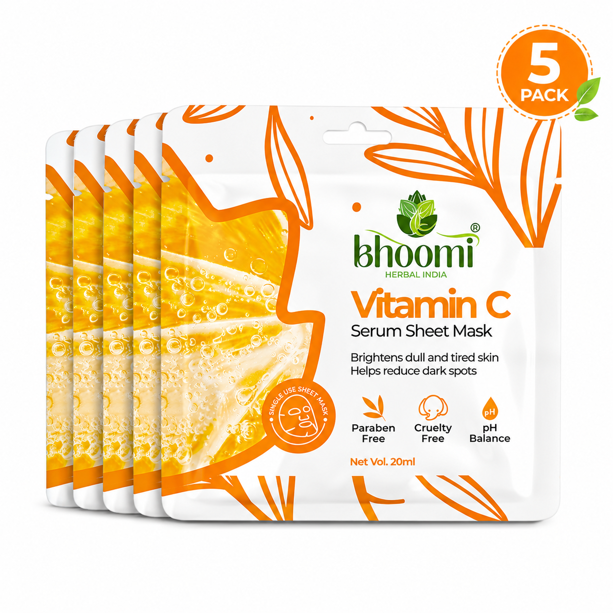 Bhoomi Herbal India Vitamin C Serum Sheet Mask (20 ml)