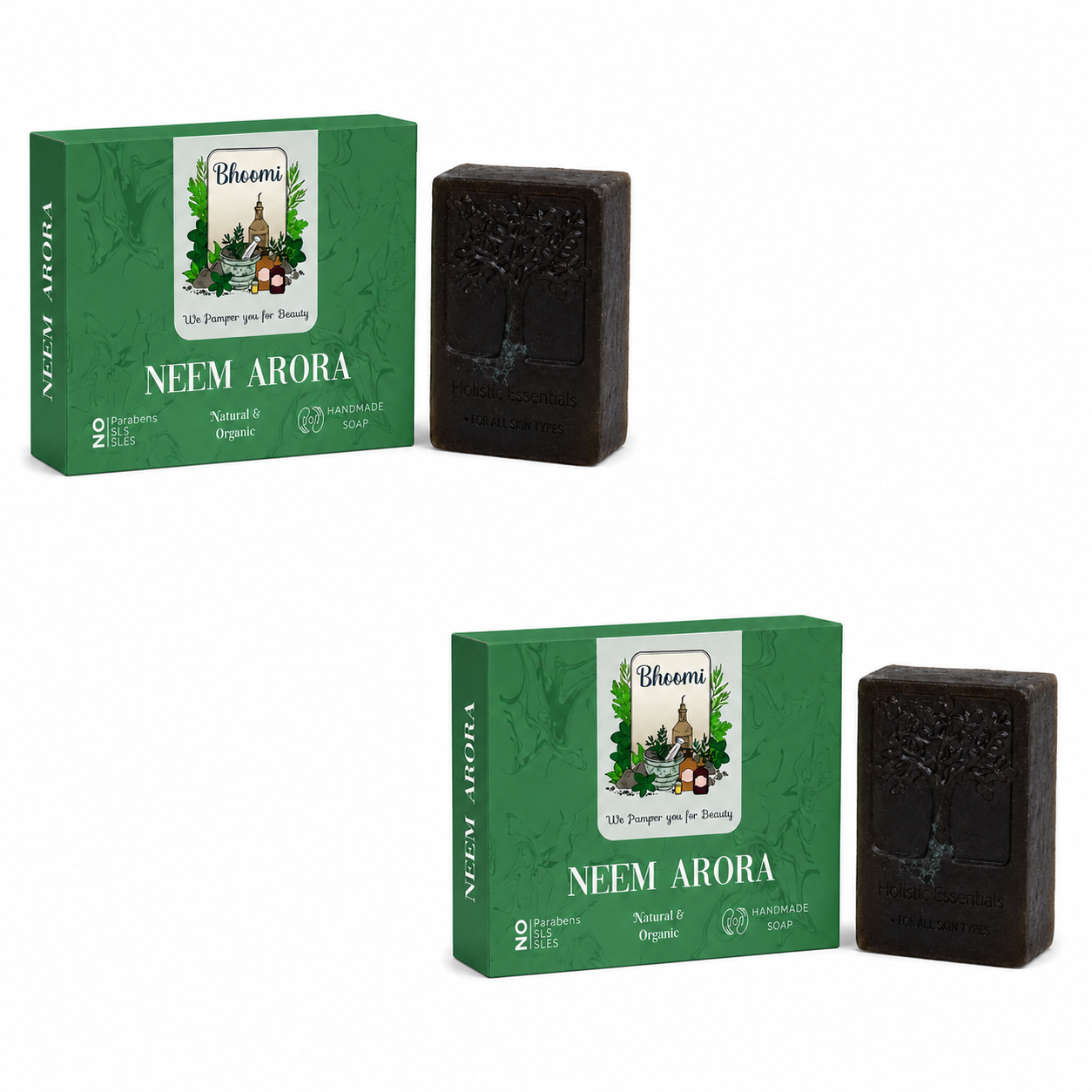 Bhoomi Herbal India Neem Arora Handmade Soap Pack of 2