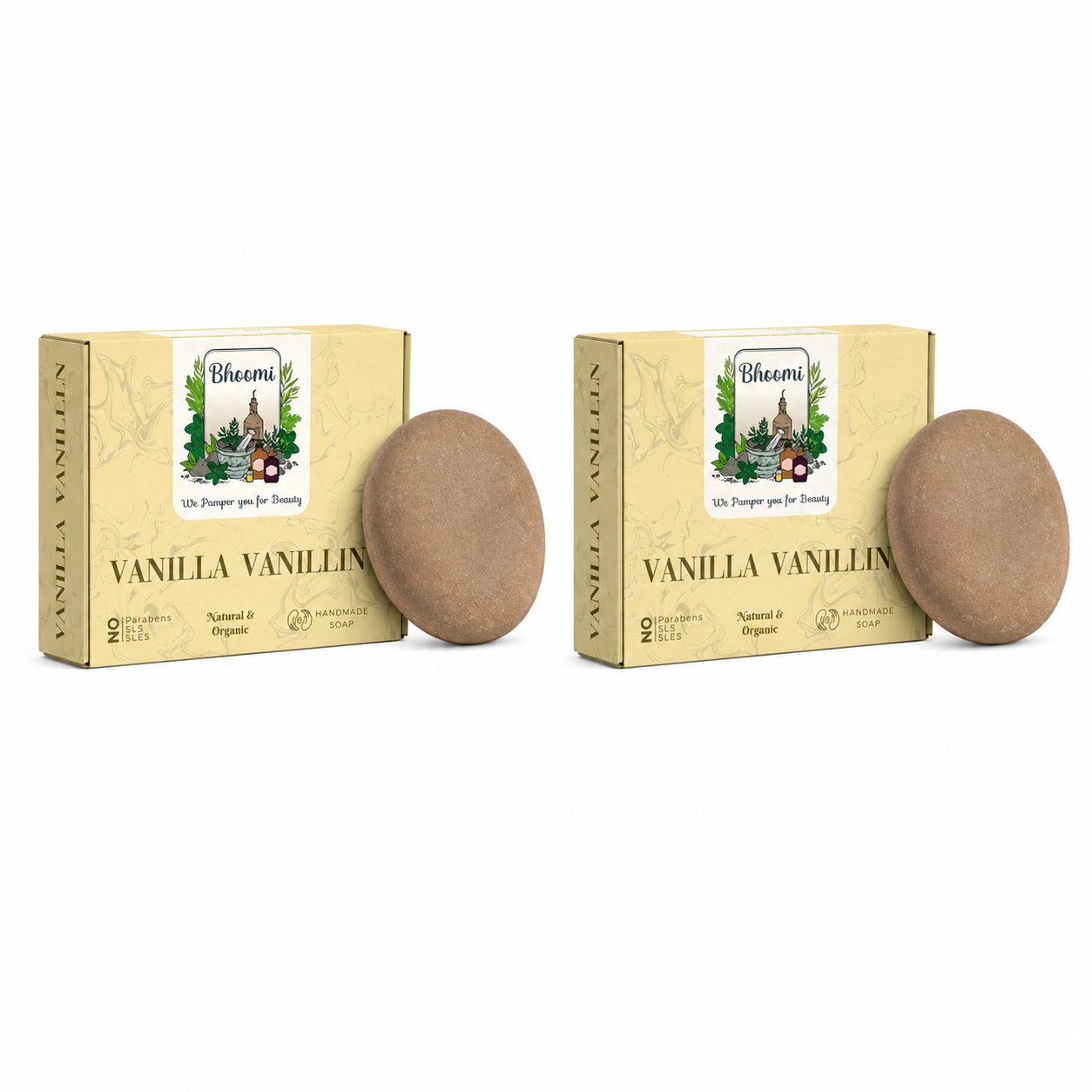 Bhoomi Herbal India Vanilla Vanillin Soap Pack of 2