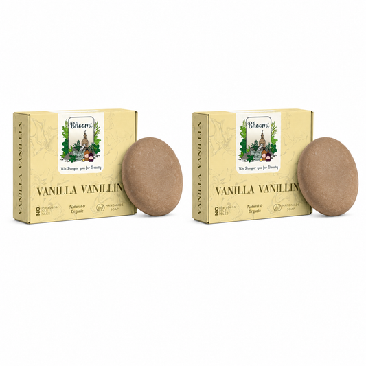 Bhoomi Herbal India Vanilla Vanillin Handmade Soap Pack of 2