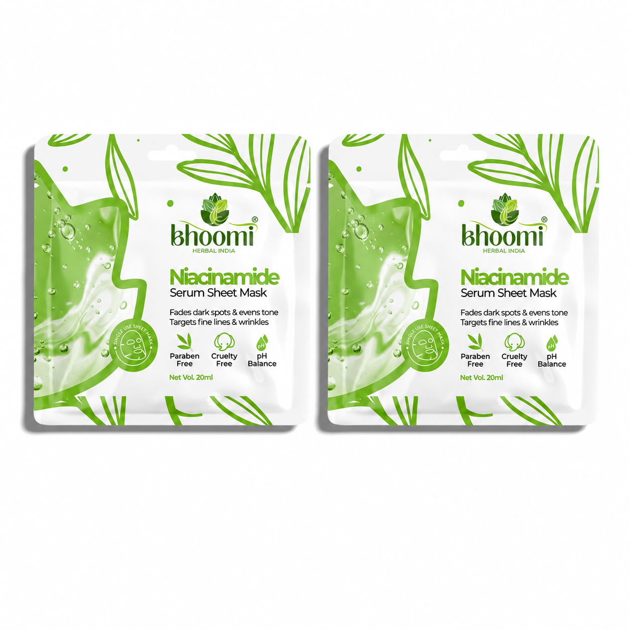 Bhoomi Herbal India Niacinamide Serum Sheet Mask (20 ml)