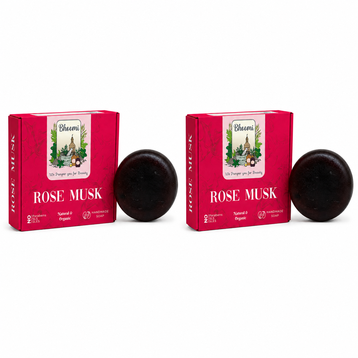 Bhoomi Herbal India Rose Musk Soap Pack of 2