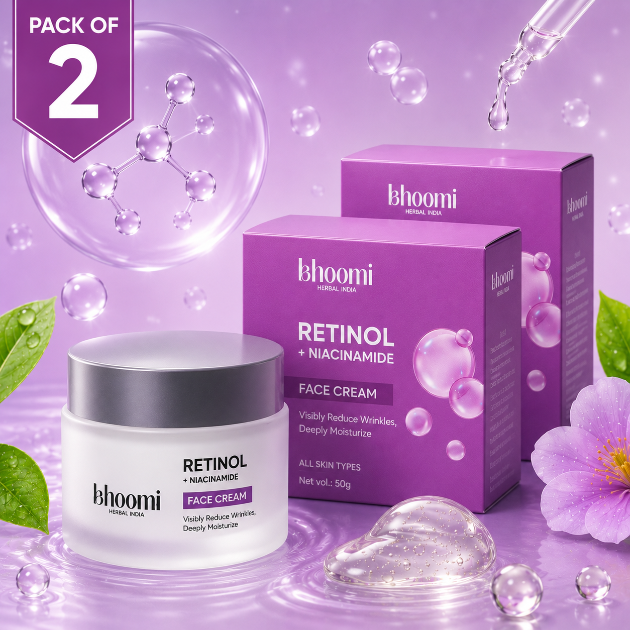 Bhoomi Herbal India Retinol + Niacinamide  Face Cream (50gm)