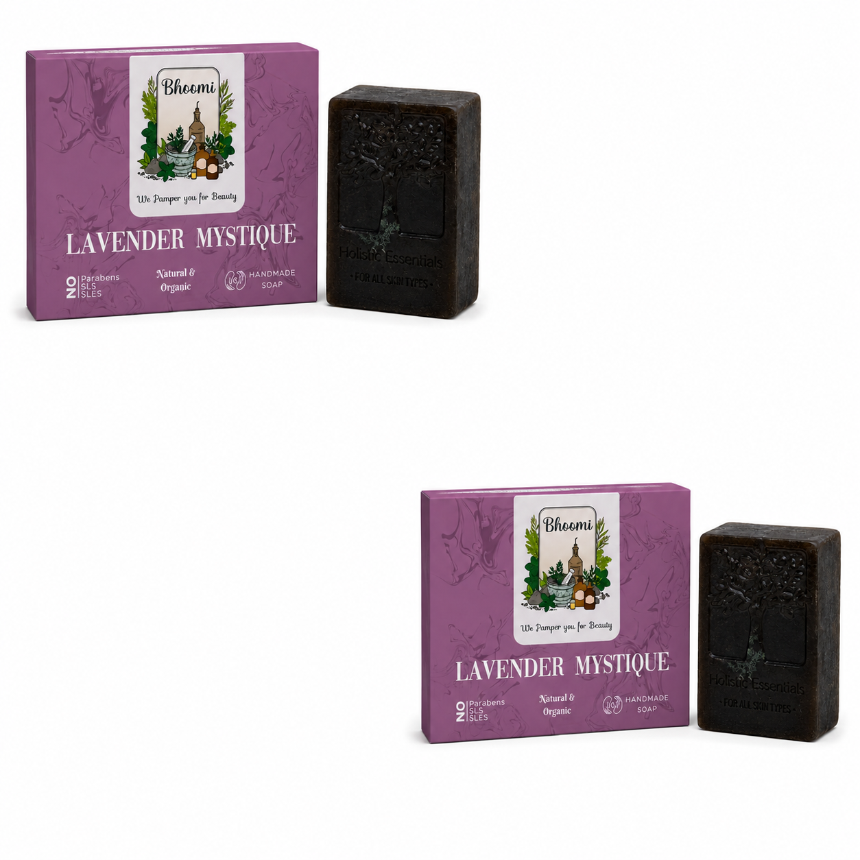 Bhoomi Herbal India Lavender Mystique Handmade Soap Pack of 2