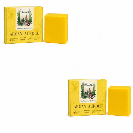 Bhoomi Herbal India Argan Aurole Handmade Soap, Handmade Soap, Natural and Organic- Pack of 2
