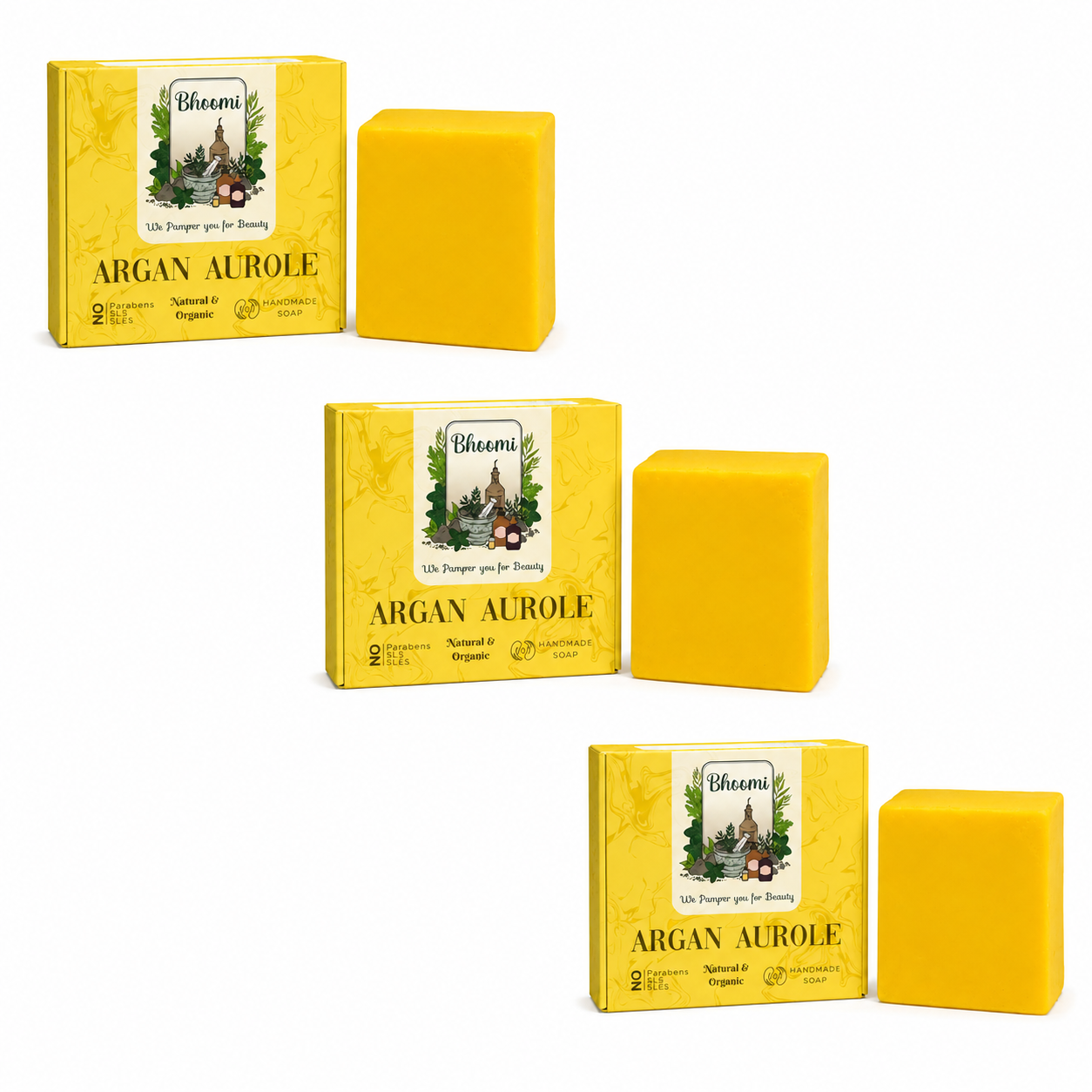 Bhoomi Herbal India Argan Aurole Handmade Soap, Handmade Soap, Natural and Organic