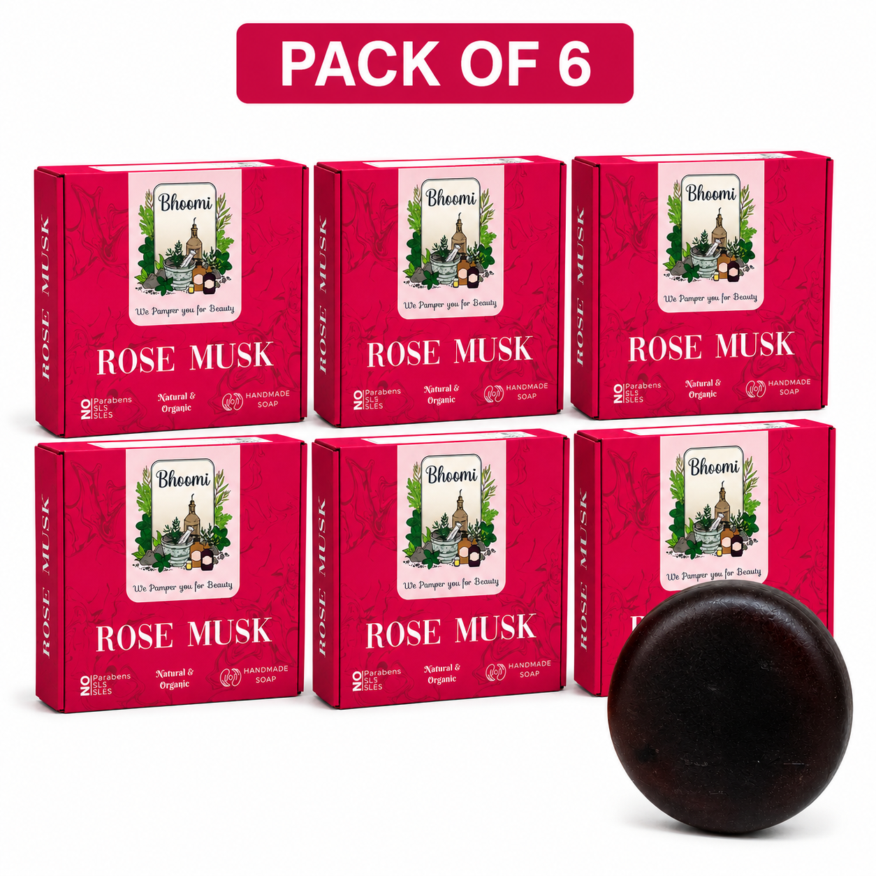 Bhoomi Herbal India Rose Musk Handmade Soap