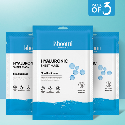 Bhoomi Herbal India Hyaluronic Sheet Mask (20 ml) Pack of 3