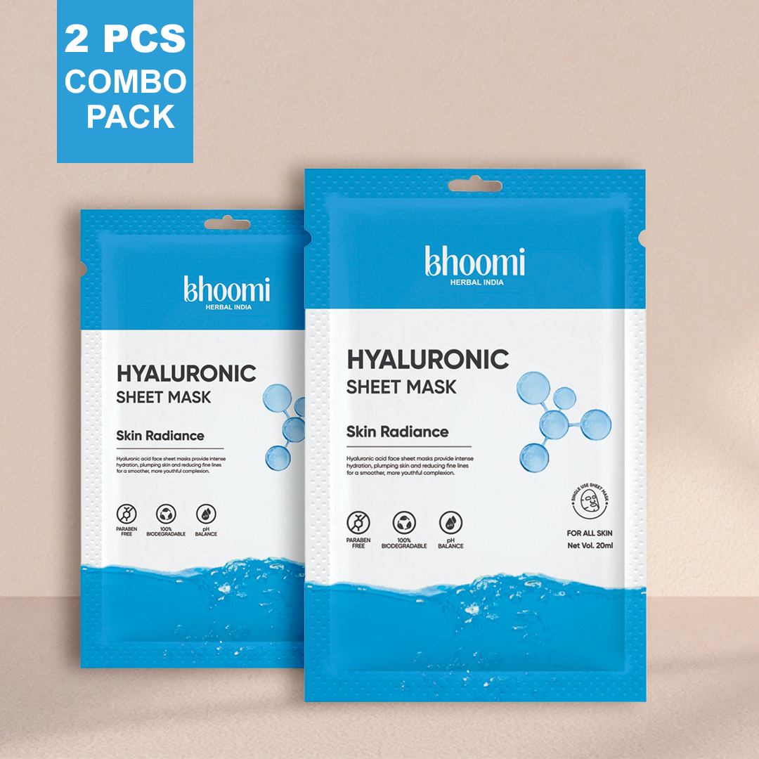 Bhoomi Herbal India Hyaluronic Sheet Mask (20 ml) Pack of 2