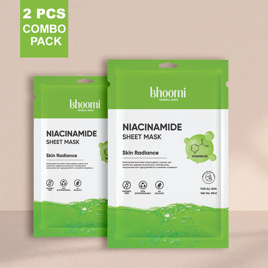Bhoomi Herbal India Niacinamide Sheet Mask (20 ml)- Pack of 2