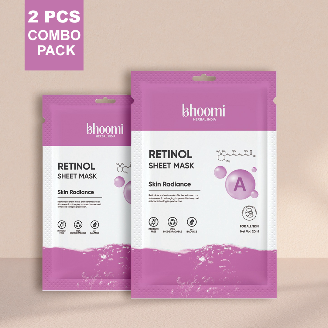Bhoomi Herbal India Retinol Sheet Mask (20 ml)- Pack of 2
