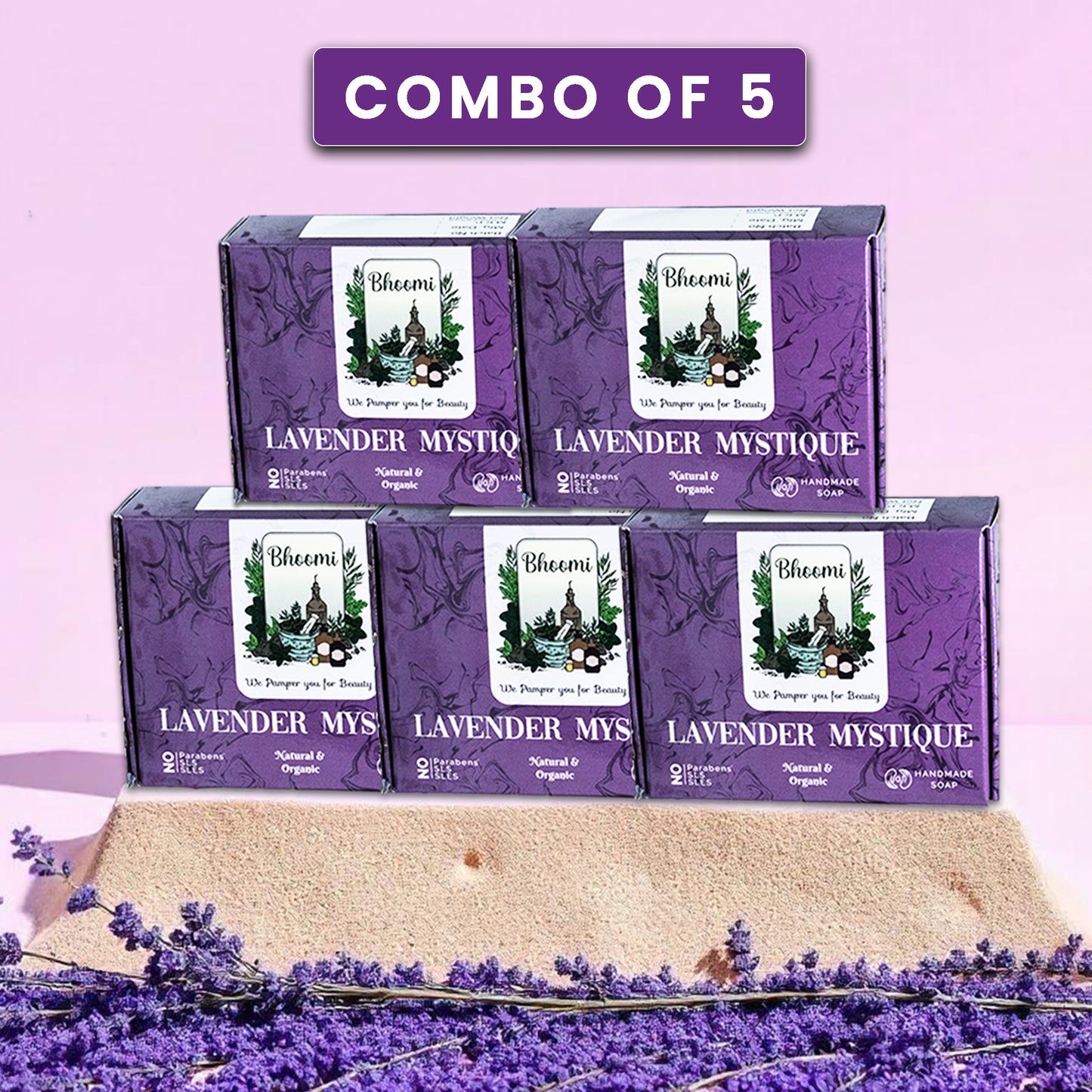 Bhoomi Herbal India Lavender Mystique Soap- Pack of 5