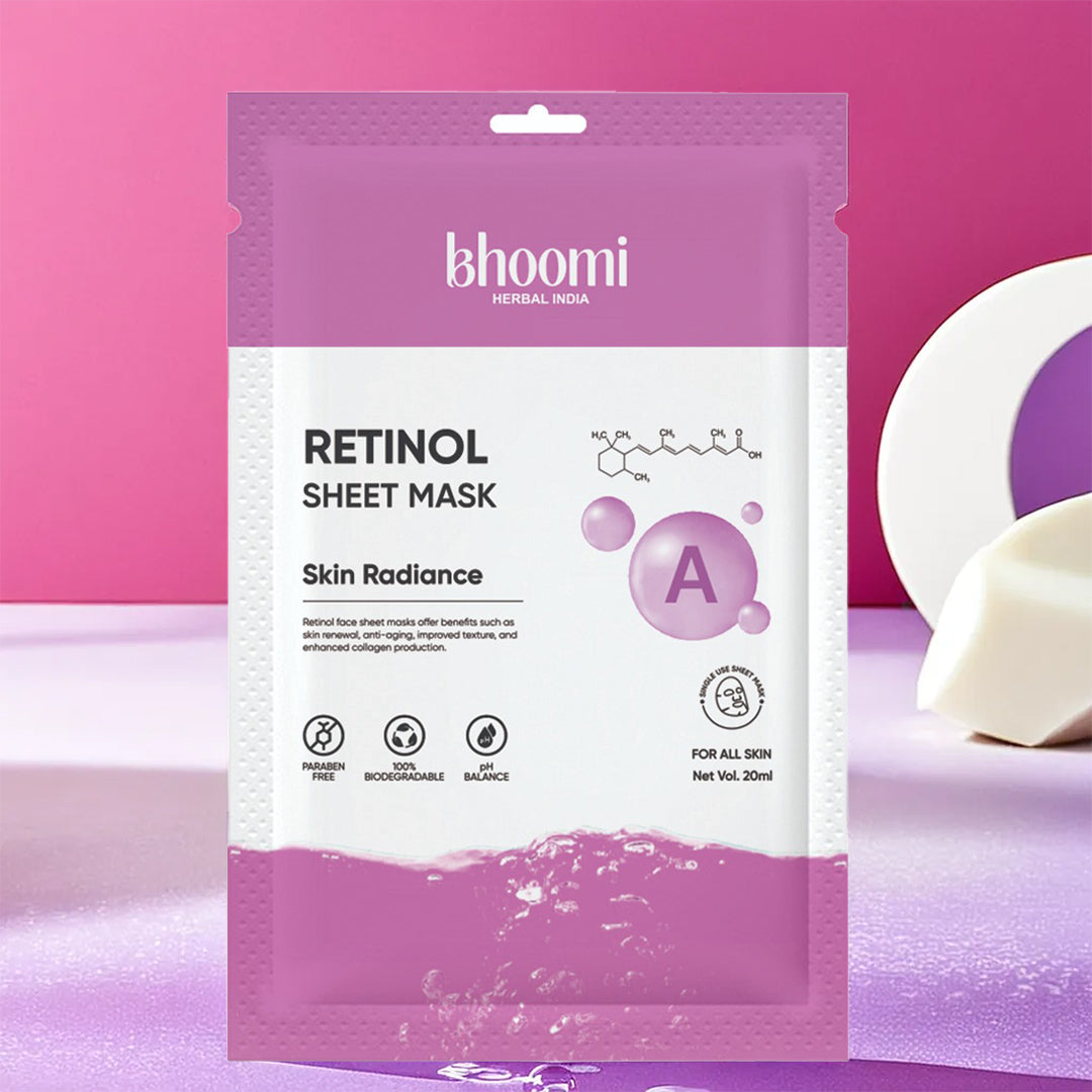 Bhoomi Herbal India Retinol Sheet Mask (20 ml)- Pack of 3